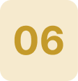 White background with a yellow number 6 in the center, surrounded by a cream-colored square