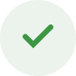 Green check mark in a circle on a white background